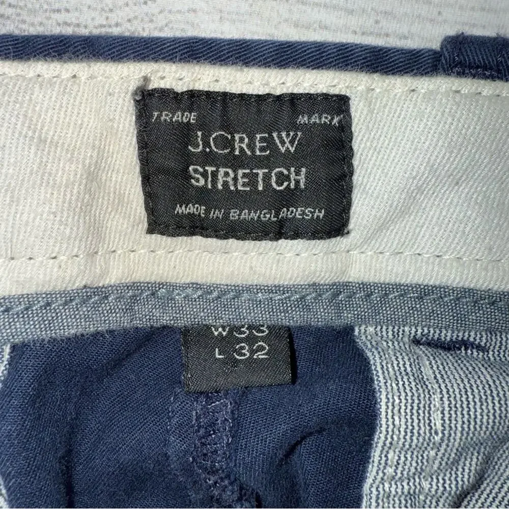 J. Crew Men's Size 33 x 32 Style 250 Skinny Chino Pants Navy Blue Stretch